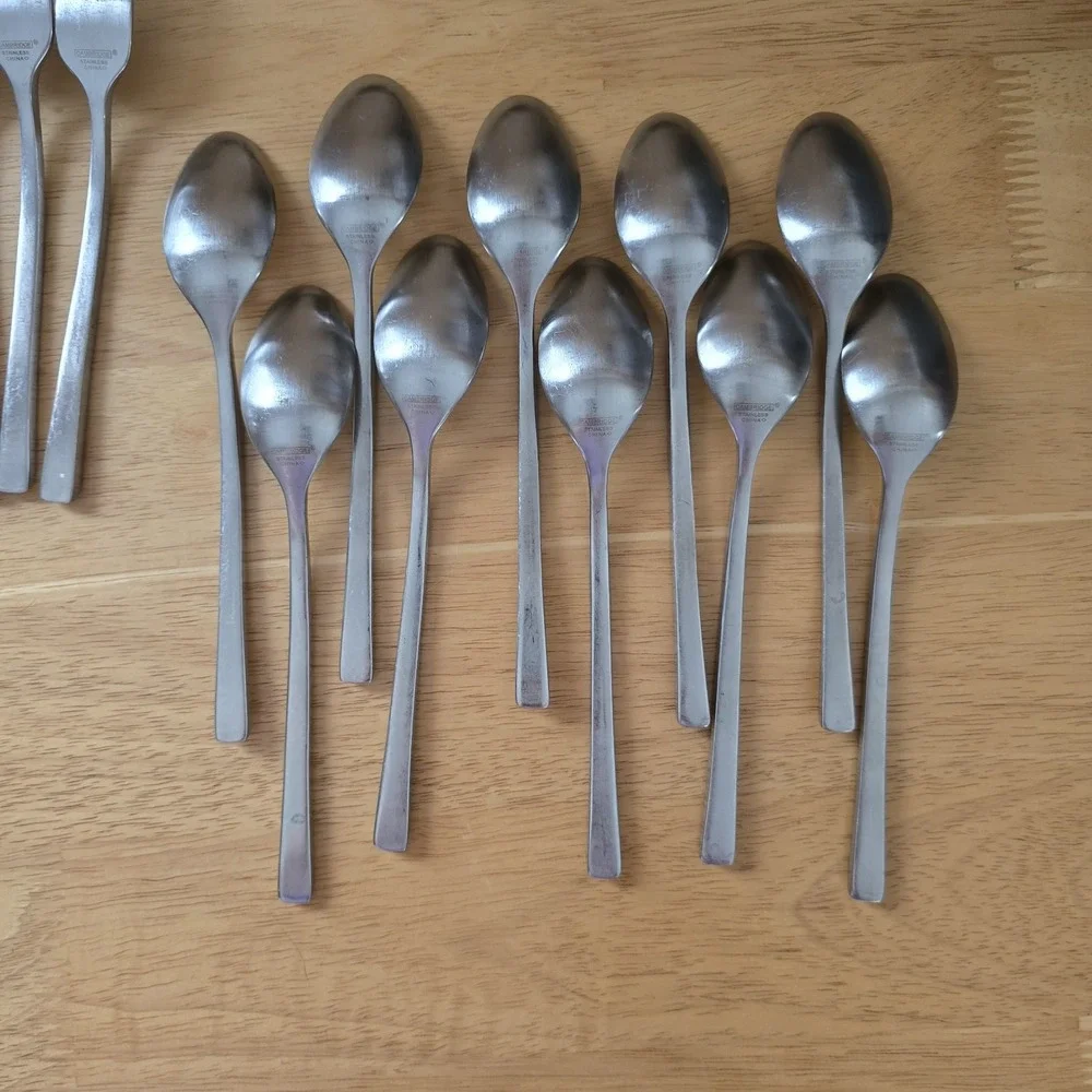 Cambridge Stainless Flatware 50 Pc Set Service for 10 Satin Tapered Handles